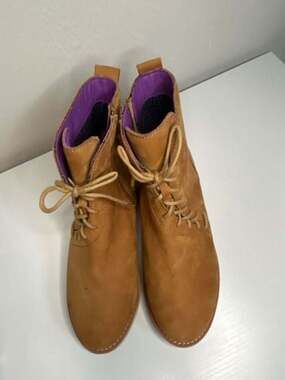 Bionica Corset II Honey Nubuck Leather Side Zip Lace Up Ankle Booties
